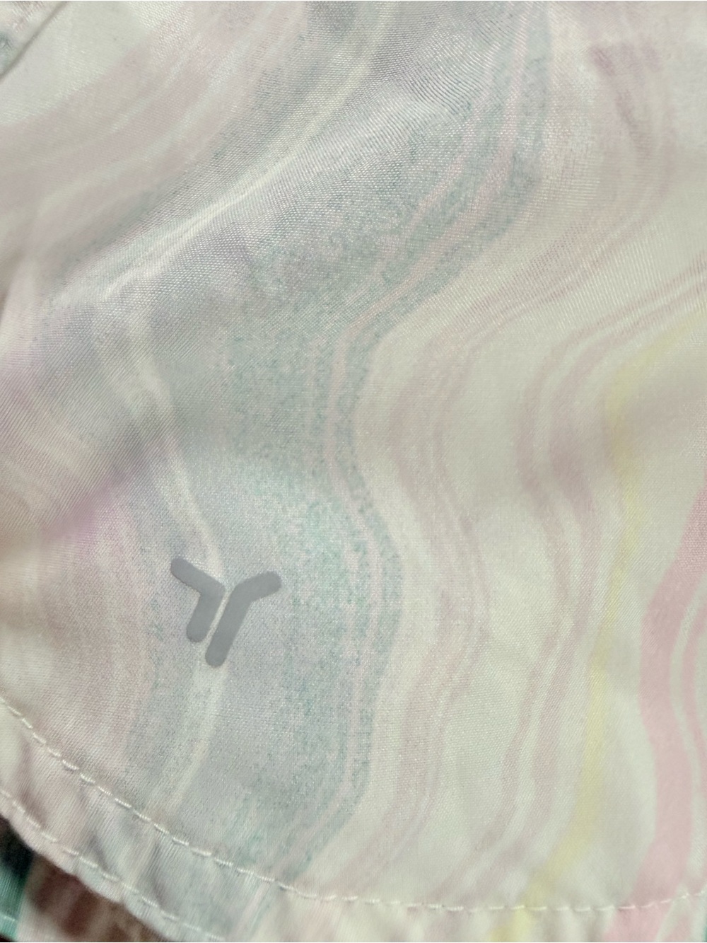 Old Navy Pastel Marble Swirl Athletic Shorts in Mint & Peach - Picture 3 of 3